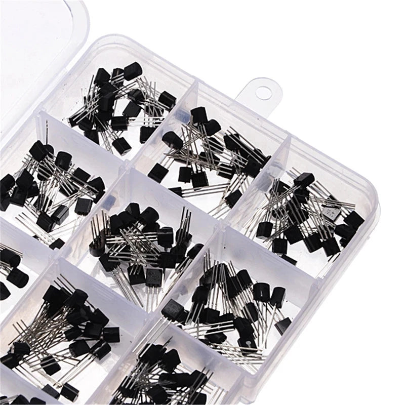 Custom New Arrival 300Pcs 15 Values TO-92 Transistors Pack Transistor Assortment Kit With Storage Box Transistor Assortment Kits Manufacturer