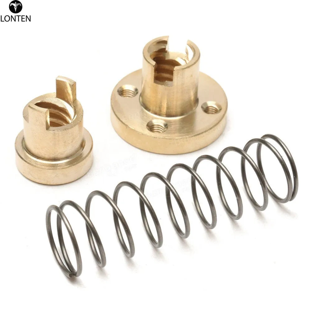 Custom Lonten T8 Anti-Backlash Spring Loaded Nut For 2mm / 8mm Acme Threaded Rod Lead Screws Manufacturer
