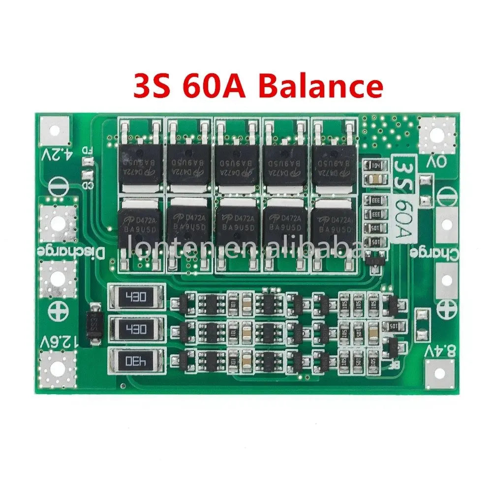 Custom 3S 4S 5S Li-ion Lithium Battery 18650 Charger BMS 25A 30A 40A 60A 100A Protection Board with Balance For Drill Motor Manufacturer