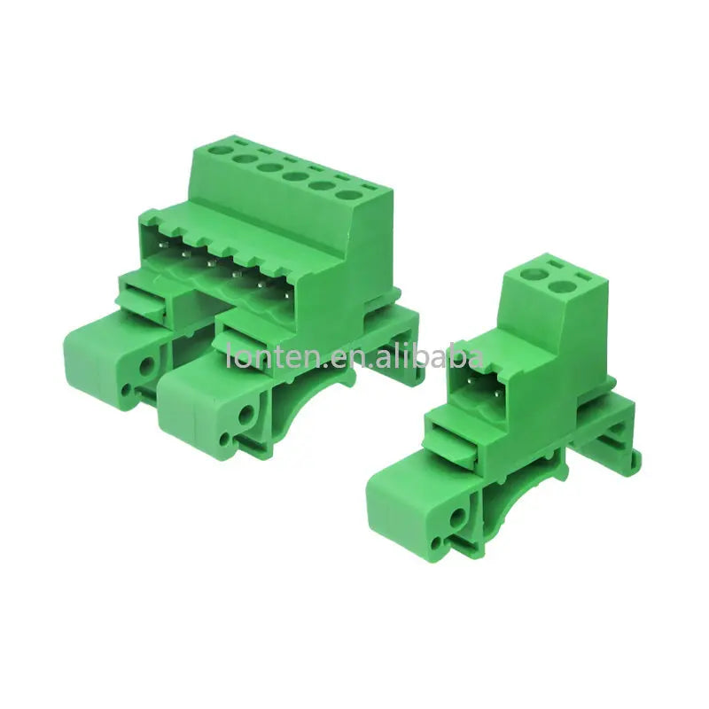Custom 1Set 2EDG-UKR-5.08mm Plug-in Wiring Terminal 35mm Guide Rail Mounting Screw Terminal Block Pitch 5.08mm 2P-12P Manufacturer