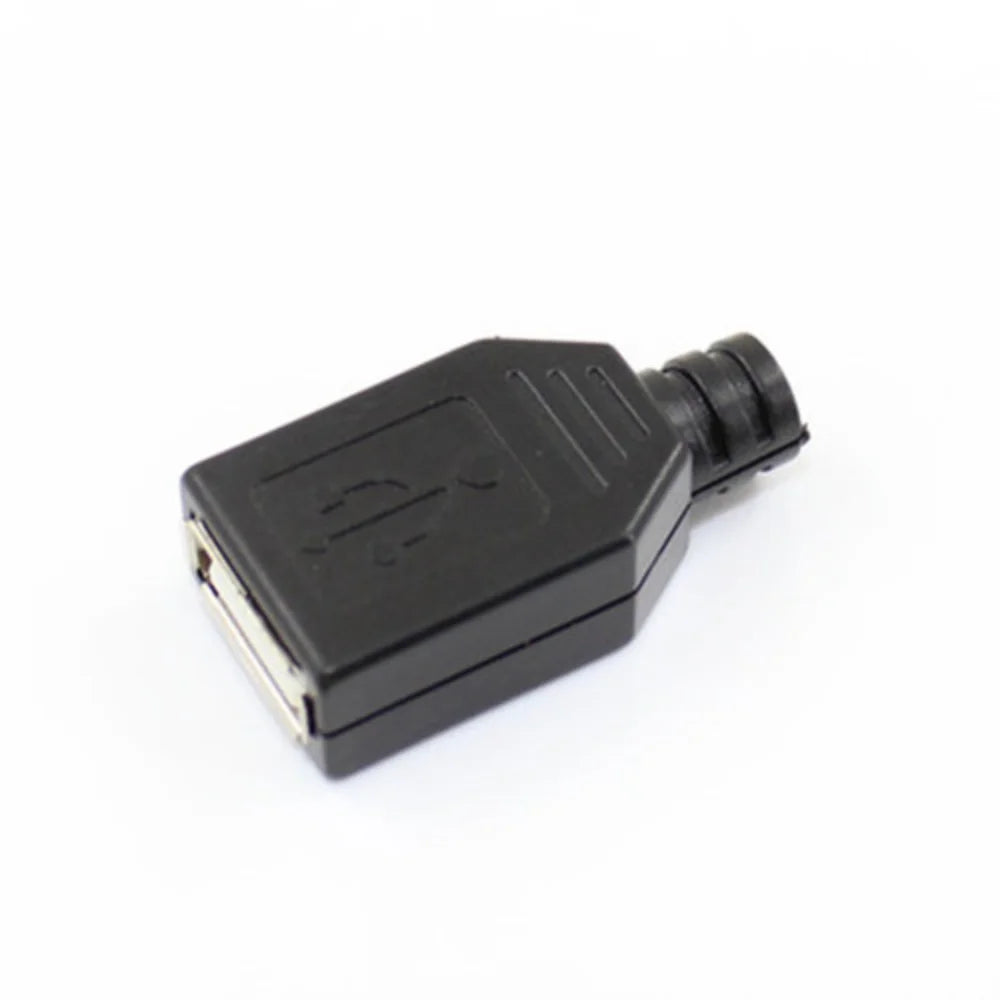 Custom 10sets USB 2.0 Type A Female &amp; A Male 4 Pin Plug Socket Connector With Black Plastic Cover Manufacturer