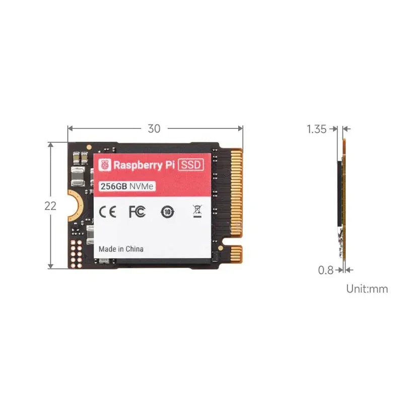 Official Original Raspberry Pi 5 SSD 256G NVMe Pi5 PCIe M.2 Gen3 2230 for Raspberry Pi 5