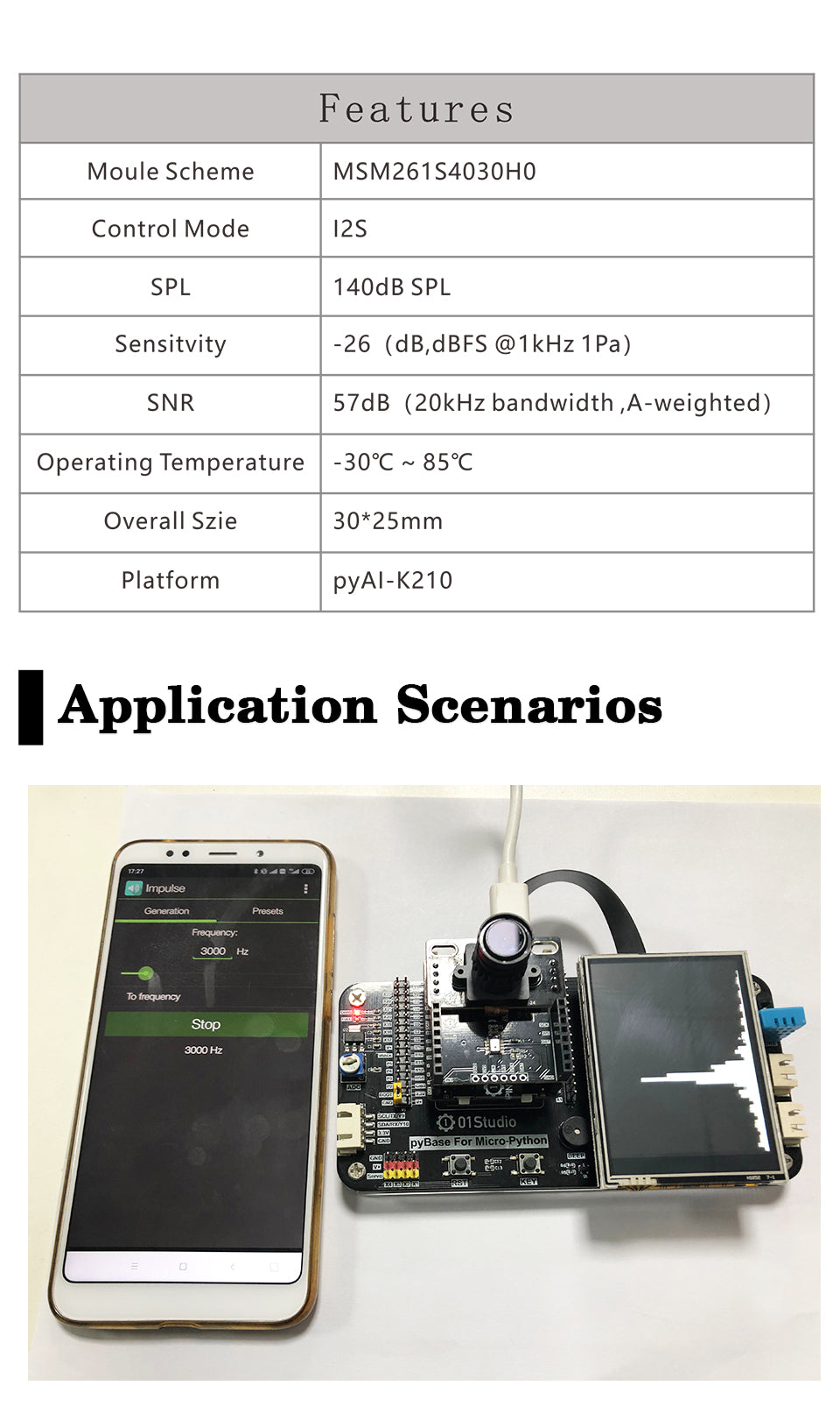 Custom PCB mini ups for wifi pcba  Digital Microphone MIC Sensor Module for K210 Development Machine Vision Micropython