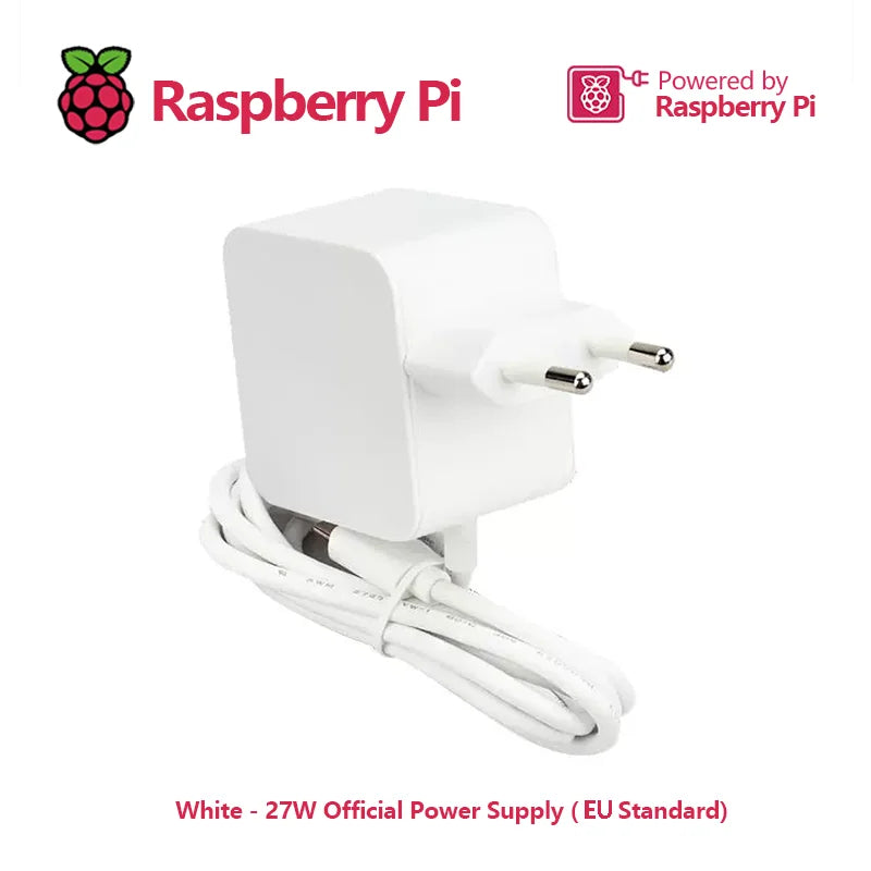 Official Raspberry Pi 5 Power Supply 27W USB-C Adapter 5.1V 5A with PD Standard Support US Plug-in