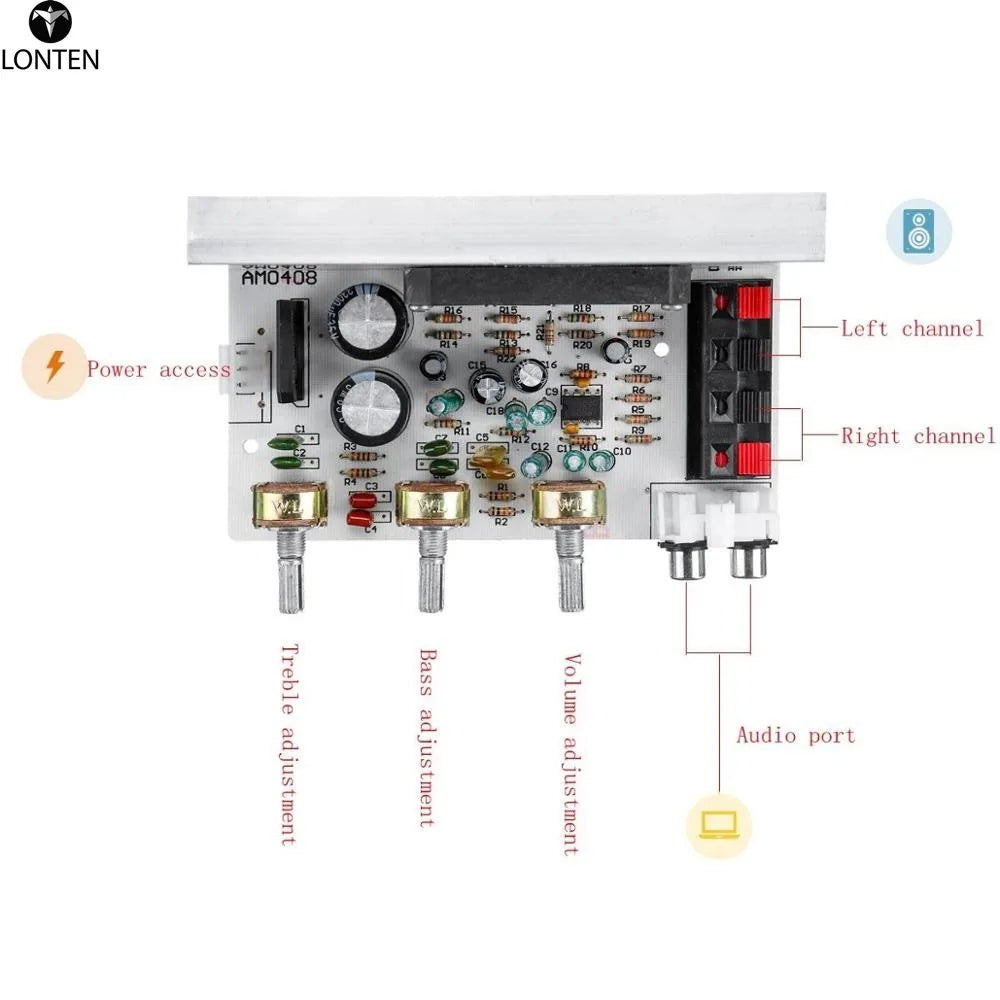 Custom Lonten STK4132 50W+50W DX-0408 2.0 Channel STK Thick Film Series Stereo Amplifier board 10HZ-20KHZ double AC15-18V Manufacturer