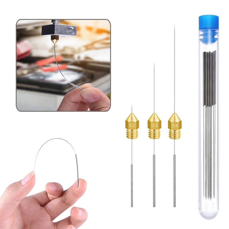 Custom Stainless Steel Nozzle Cleaning Needles Tool 0.2mm 0.25mm 0.3mm 0.35mm 0.4mm Drill For V6 Nozzle Electronic Component Manufacturer