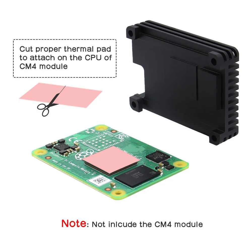 Custom Raspberry Pi Compute Module 4 CM4 12mm Embedded Aluminum Heatsink / Cooler / Radiator / Protective Shell Support 30mm Fan Manufacturer