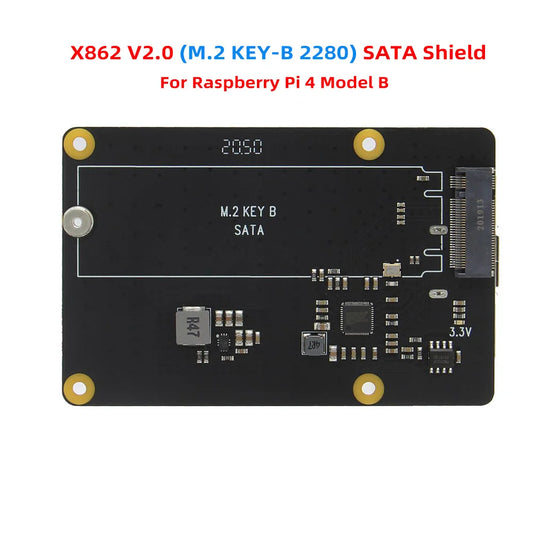 Custom Raspberry Pi X862 V2.0 M.2 NGFF 2280 SATA SSD Storage Expansion Board / Shield for Raspberry Pi 4 Model B Manufacturer