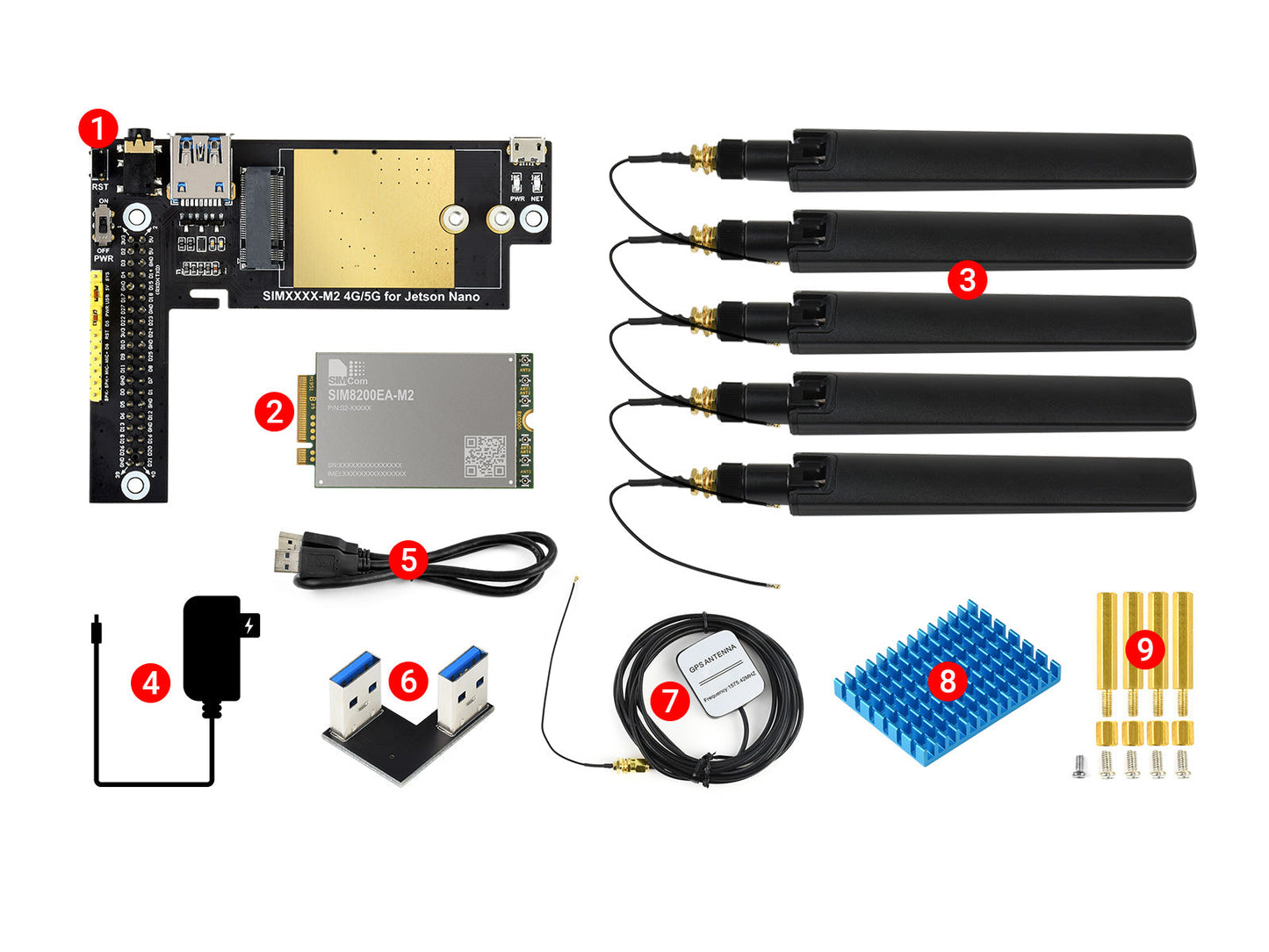 SIM8200EA-M2 5G Module Designed For Jetson Nano, 5G/4G/3G Support, Snapdragon X55 Onboard Multi Mode Multi Band Custom PCB customize