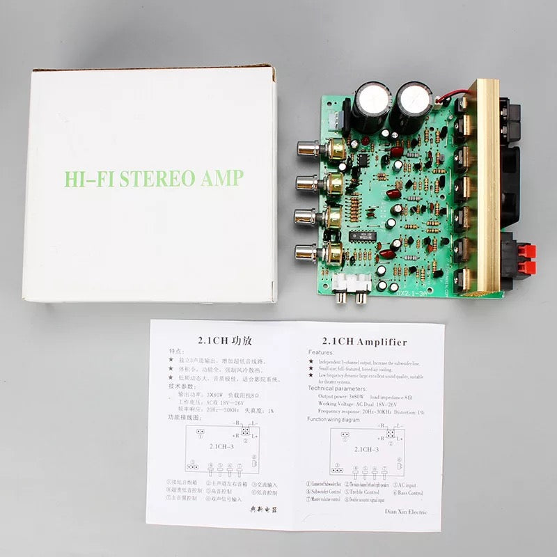 240W 2.1 Channel Audio Stereo Amplifier Board For Sanken tube High Power Subwoofer Amplifier 2*15000uf/40v  pcb assembly