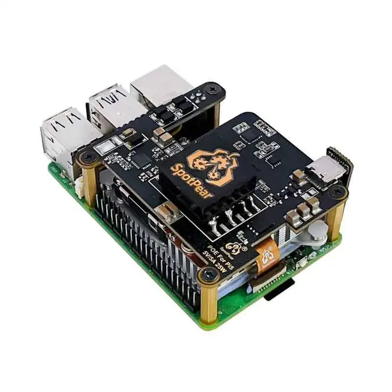 Raspberry Pi 5 PoE to USB-C PD Expansion Board - IEEE 802.3af/at Power over Ethernet Adapter