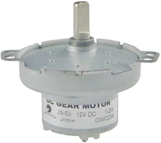 Custom Metal Outer Reduction Gear Box DC 12V JS-50 4RPM D-shaft CW/CCW Mini DC Gear Motor Manufacturer