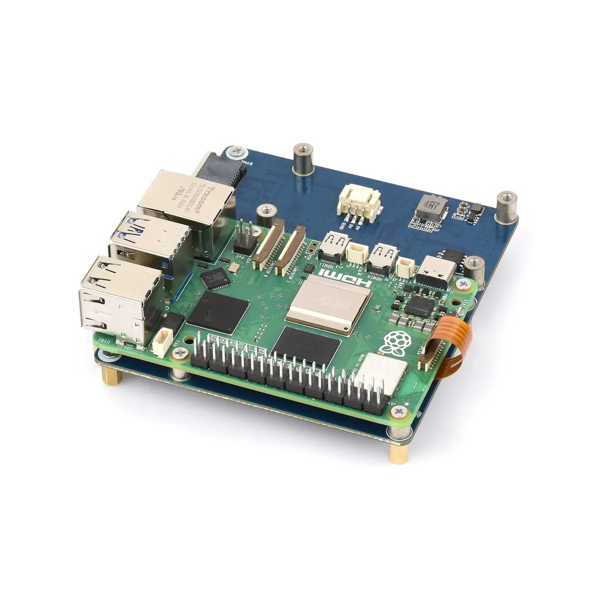 PCIe to 4-Channel Gigabit Ethernet HAT for Raspberry Pi 5, Realtek RTL8153 Chip, Plug  Play on Pi OS