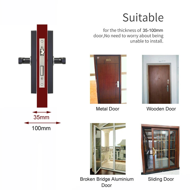 Custom Wifi Electronic Door Smart  Lock With Tuya APP Remotely  Biometric Fingerprint  Smart Card Password tuya smart lock Manufacturer