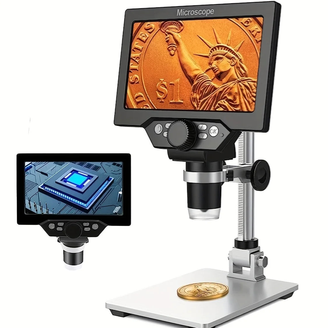 Custom Custom 7 Inch LED Light Digital USB Microscope Camera Video Recorder PC View Rechargeable Coin PCB Welding Circuit Board Manufacturer