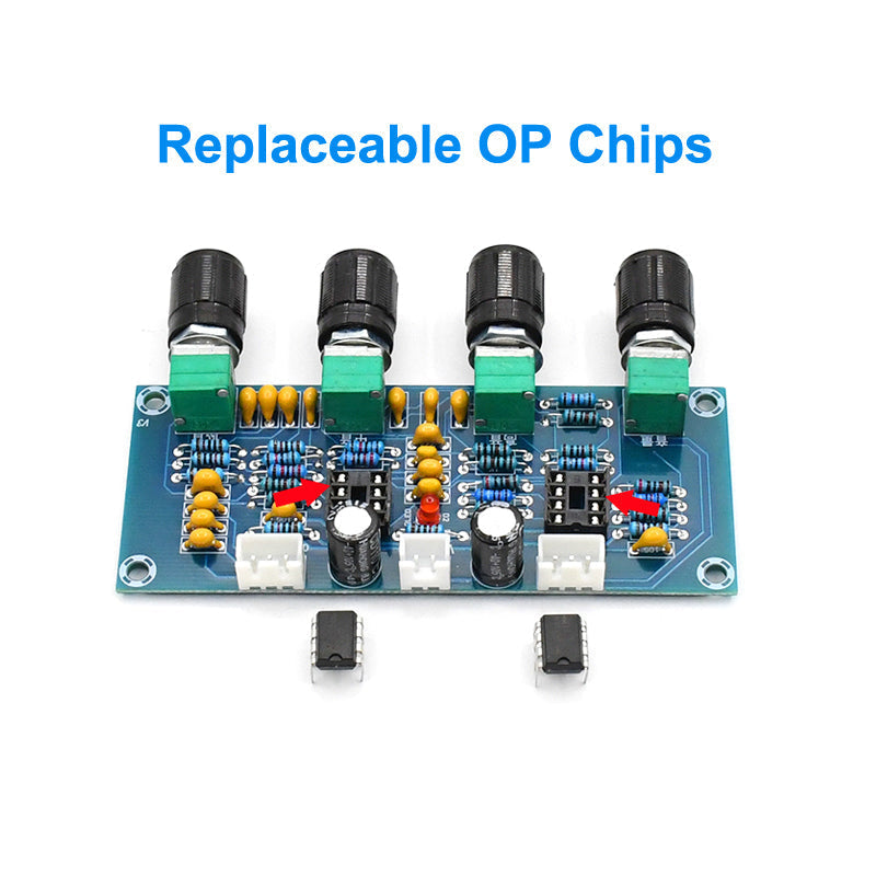 Dual NE5532 tunable preamp board audio treble and bass adjustment equalizer tone control preamp pcb assembly