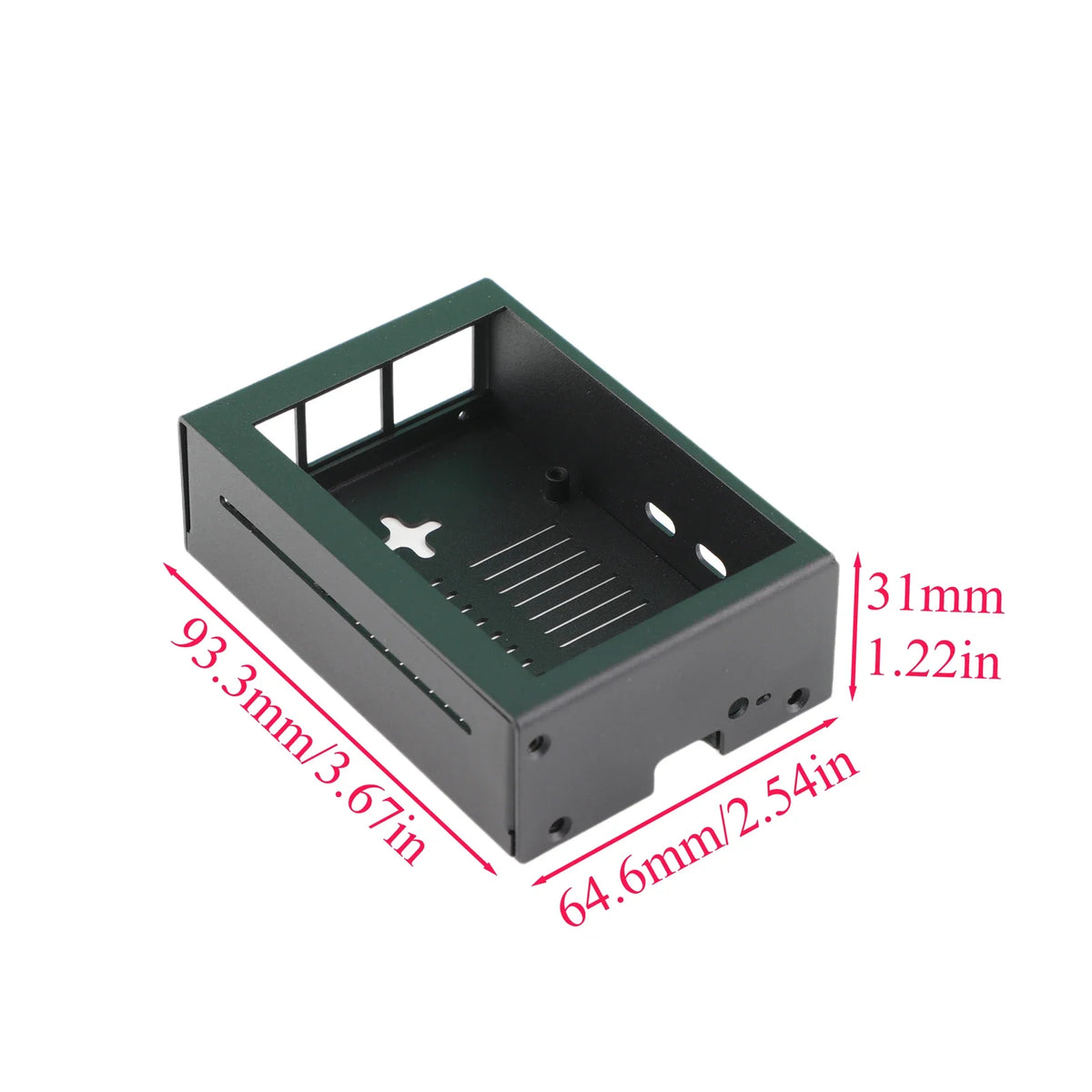 Metal Protective Case Cover Box Shell Enclosure Compatible With 3.5in Screen + Raspberry Pi Active Cooler Fan For Raspberry Pi 5