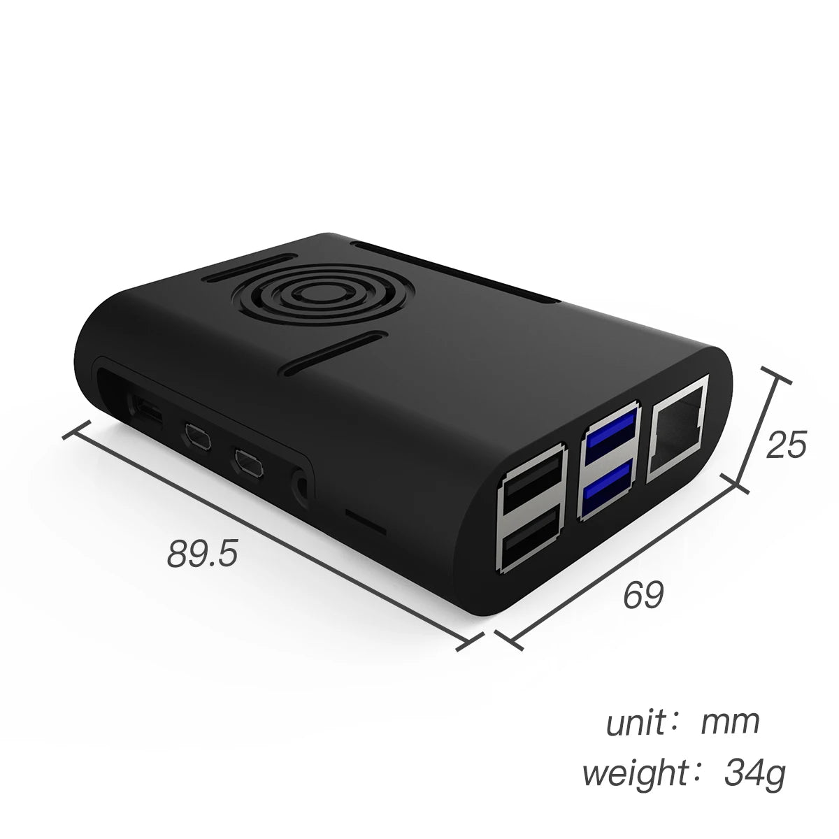 Custom Custom Support Cooling Fan smalller hole for GPIO / Enclosure/ Cover Enclosure  ABS Raspberry Pi 4  Case Manufacturer