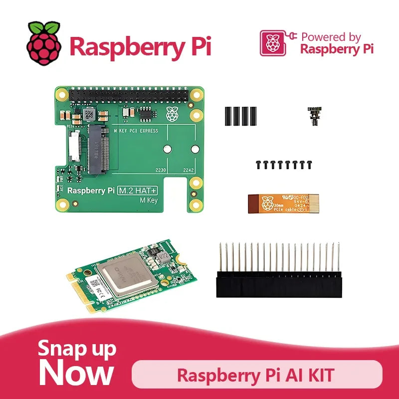 Official Raspberry Pi 5 AI Kit For Raspberry Pi 5 Combines Official M.2 HAT Hailo-8L AI Accelerator