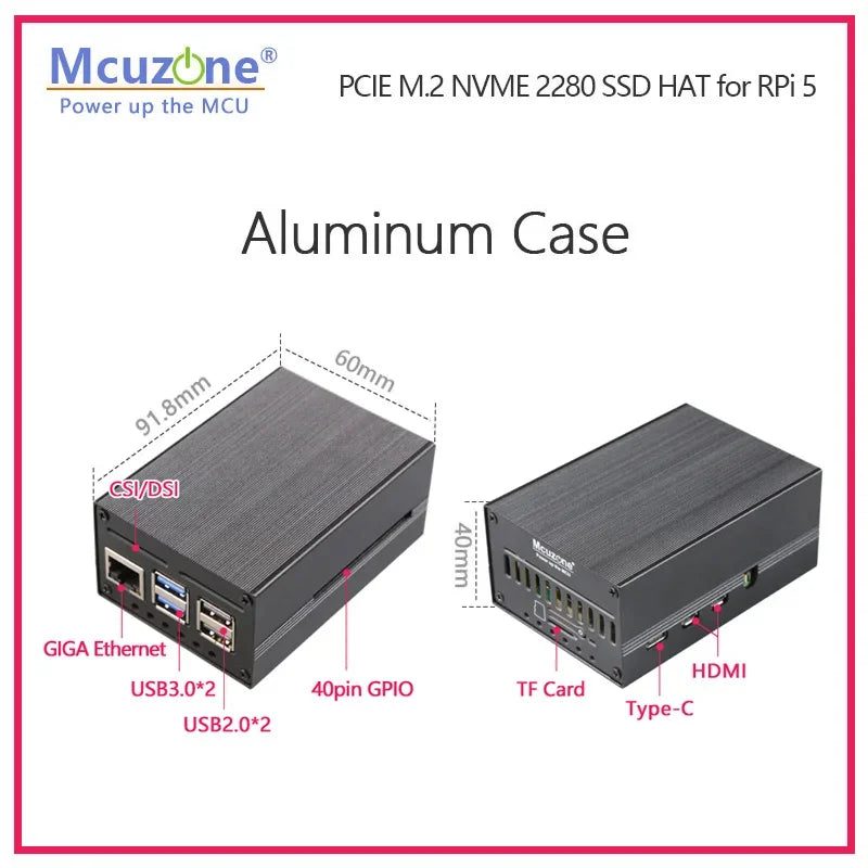 (model:MPS2280)PCIE M.2 NVME 2280 2230 2242  Gen3 SSD HAT for Raspberry Pi 5 Custom