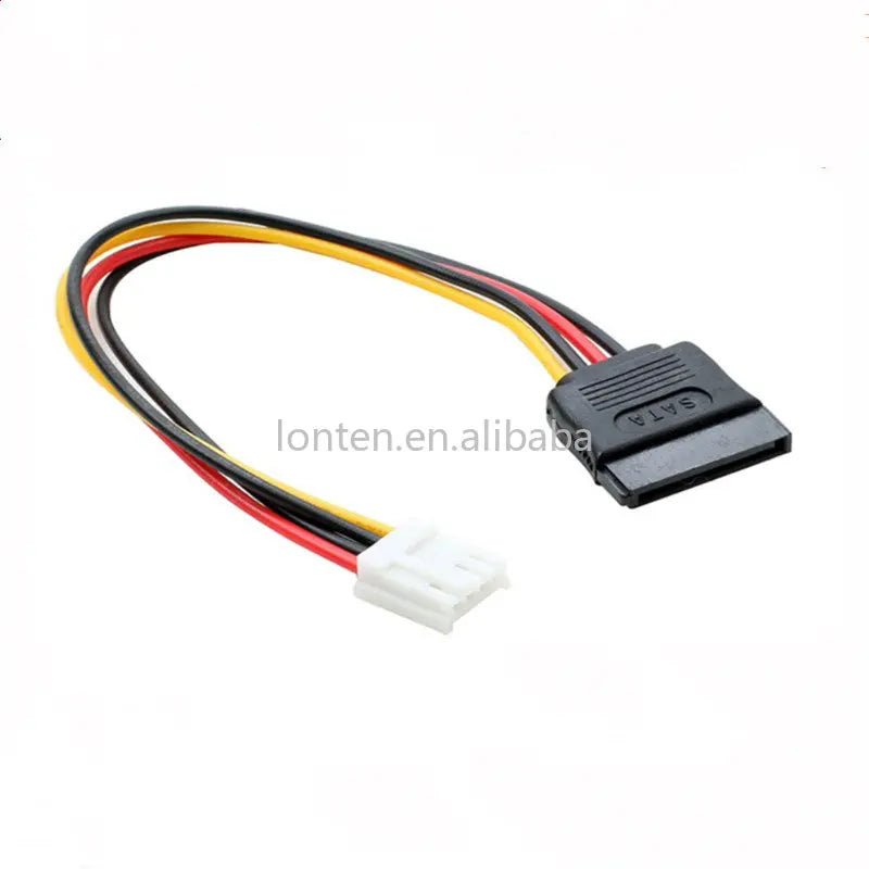 Custom ITX Power Cord SATA 15P Female To Small 4PIN Female 2.54mm Pitch To SATA Power Supply Line 18AWG 20cm Manufacturer