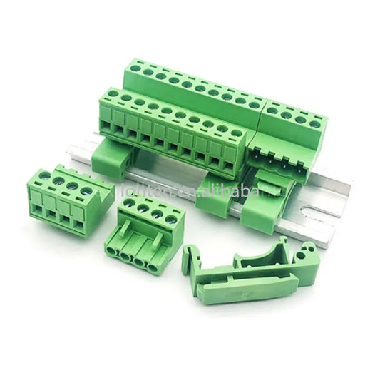 Custom 1Set 2EDG-UKR-5.08mm Plug-in Wiring Terminal 35mm Guide Rail Mounting Screw Terminal Block Pitch 5.08mm 2P-12P Manufacturer