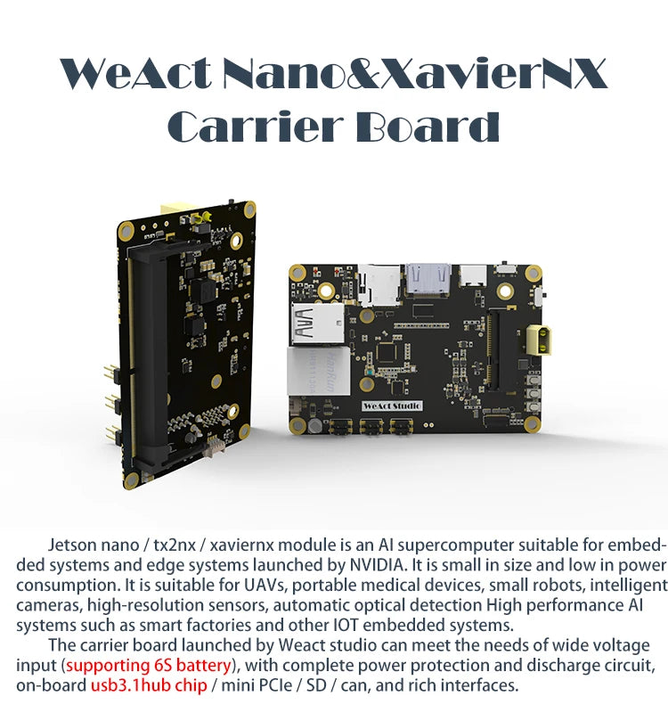 Custom WeAct NVDIA Jetson Nano TX2NX XavierNX Carrier Board MotherBoard Robot UAV humedad temperatura wifi pcba Manufacturer