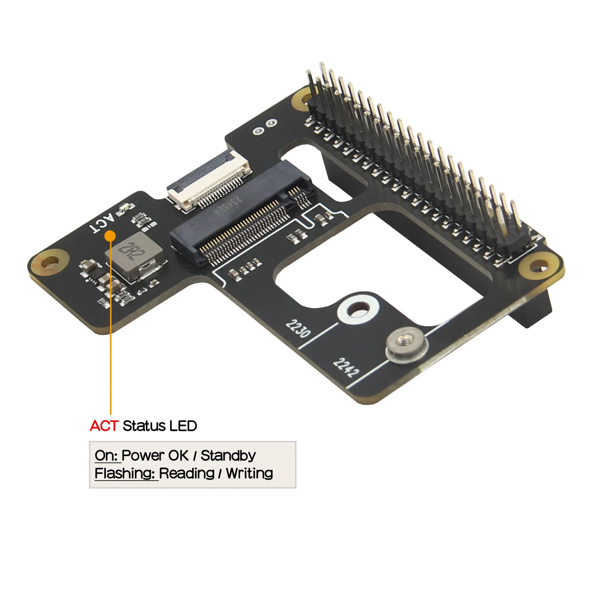 X1000 Pcie M.2 NVMe SSD 2242 PIP PCIe Peripheral Board for Raspberry Pi 5
