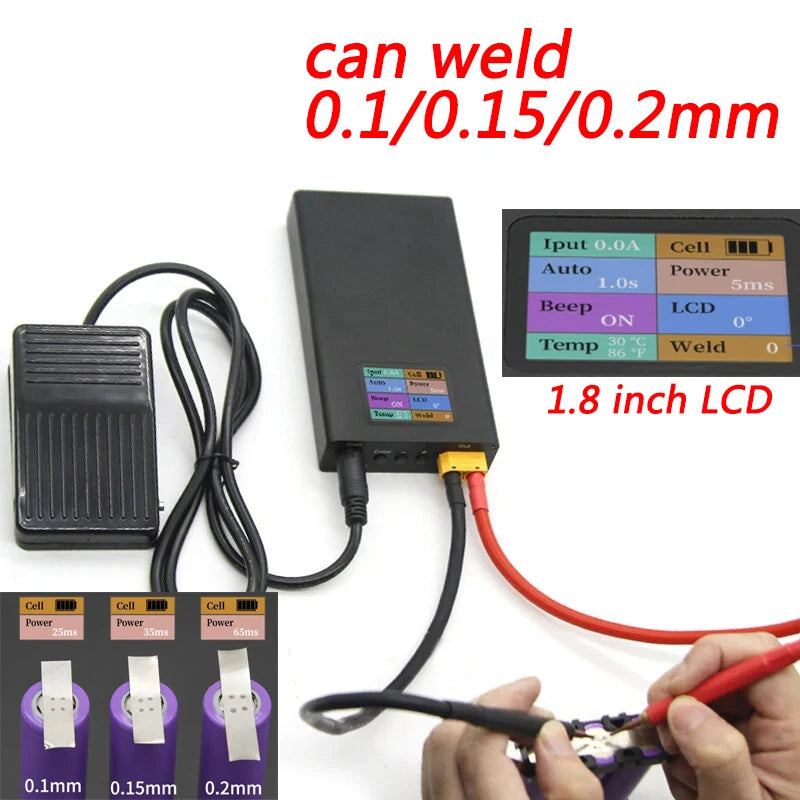 Custom Mini Portable Rechargeable Spot Welding Machine 1.8Inch Color LCD Spot Welding Machine Color Screen Display DIY Battery Pack Manufacturer