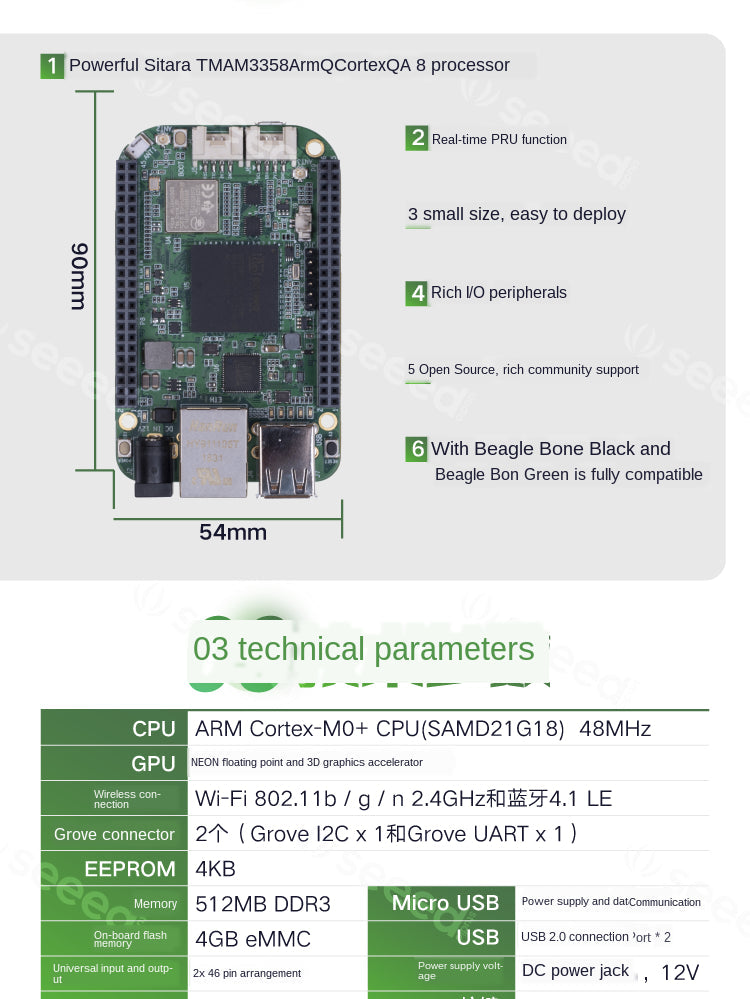 Green Gateway  Board AM335x/WiFi/BT Ethernet Internet of Things Solution  Custom PCB motherboard pcba tv customize