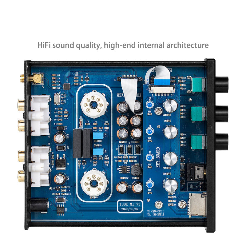 6K4 Vacuum Tube Preamp HiFi Stereo Audio Receiver NE5532 USB TF Card Music Player Headphone Amplifier WAV/APE/FLAC pcb assembly
