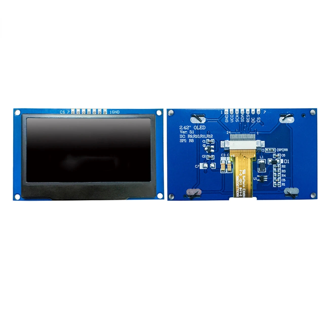 Custom White 2.42" 2.42 inch LCD Screen 128x64 OLED Display Module IIC I2C SPI Serial for C51 SPD0301 Manufacturer