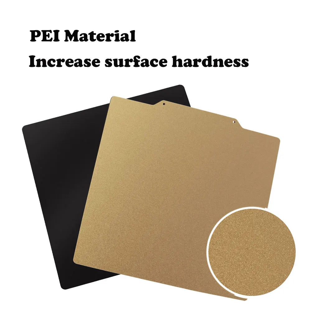 Custom New Double Sided PEI Spring Steel Sheet  Textured With Magnetic Base 220/235/310mm For 3D Printer Parts Hot Bed Manufacturer