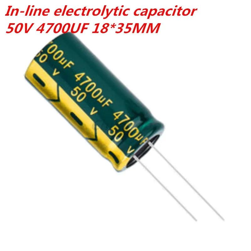 Custom 2pcs/lot High quality 50V4700UF 50V 4700UF 18*35MM  low ESR/impedance high frequency aluminum electrolytic capacitor Manufacturer