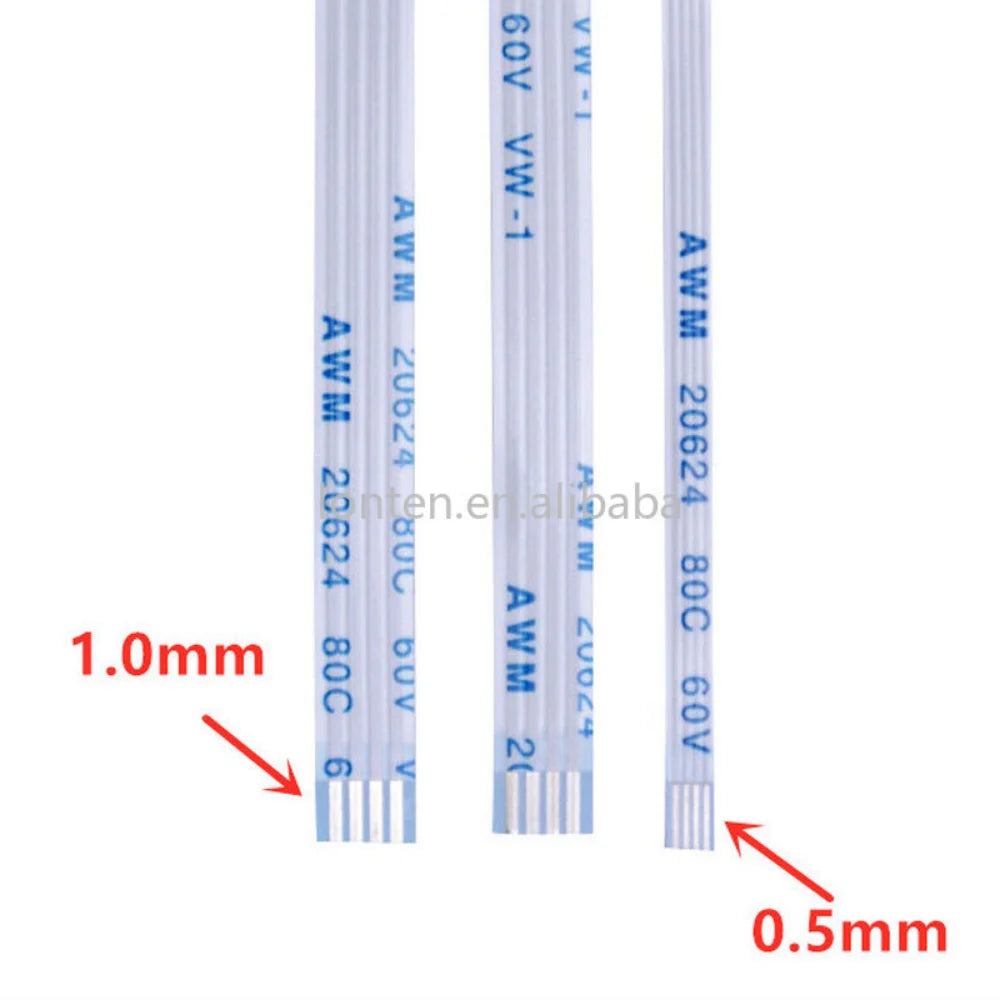 Custom 100PCS Flat Flexible Cable FFC FPC AWM 20624 80C 60V VW-1 FFC-0.5MM 1.0MM 4/5/6/8/10/12/14/16/18/20/24/26/30/40/50/60 Pin Manufacturer