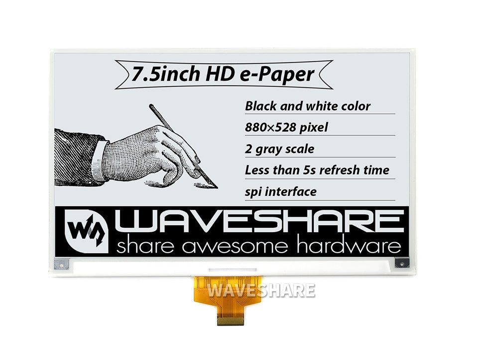 7.5inch HD e-Paper E-Ink Raw Display 880x528  SPI without PCB Custom PCB air humidifier pcba