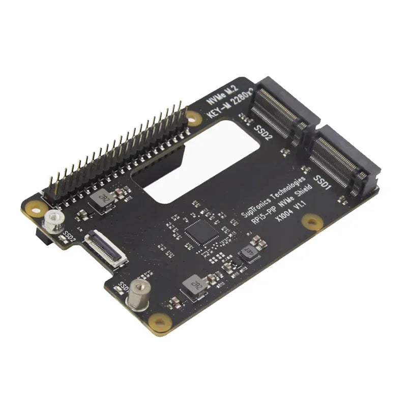 Raspberry Pi 5 PCIe To M.2 NVMe Dual SSD Adapter Board HAT Pi5 Double 2280 X1004 (NOT Support BOOT From NVME SSD