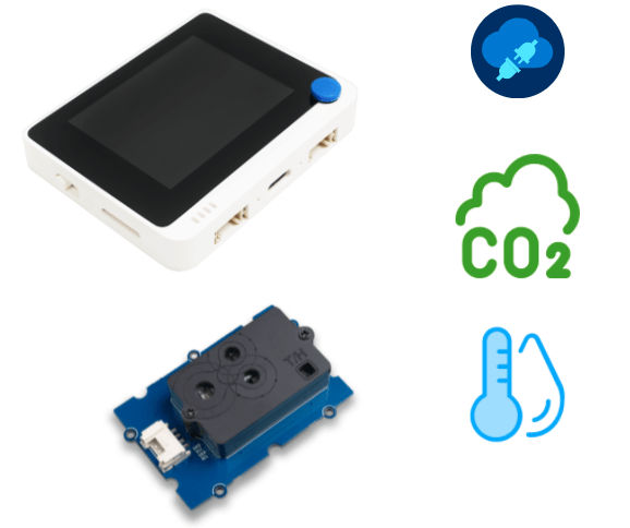 Azure Certified Wio Terminal CO2 Checker Custom PCB pcba, smart fingerprint lock pcba circuit board seven segment