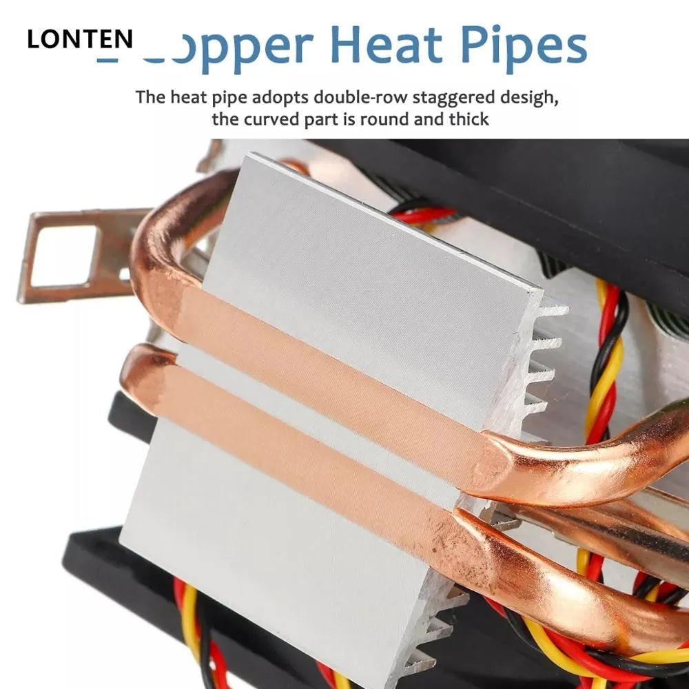 Custom Lonten 90mm 3Pin CPU Cooler Heatsink Quiet Fans For Intel LGA775/1156/1155 For AMD/AM2/AM3 Dual-sided Fan - Green Manufacturer
