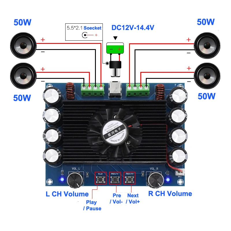 Custom 4*50W TDA7850 Audio Power Amplifier Board Class AB 4 Channel Subwoofer Car Stereo Home Theater audio Amplifiers pcb assembly Manufacturer