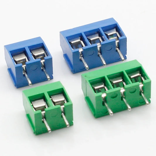 Custom 100PCS/Lot KF301-2P KF301-3P KF301-5.0-3P KF301 Screw 3Pin 5.0mm Straight Pin PCB Screw Terminal Block Connector Blue and green Manufacturer