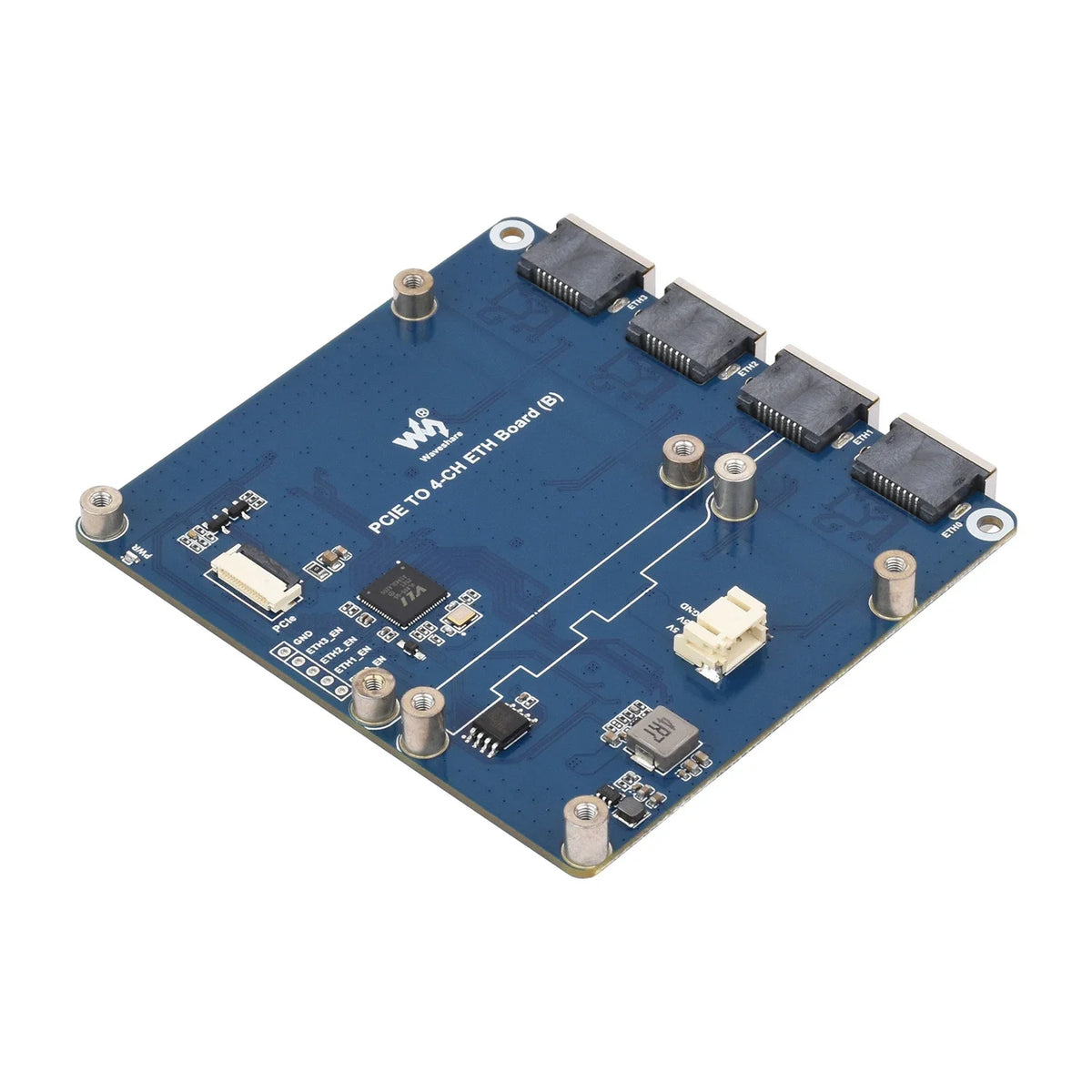 PI5 PCIe TO 4-Channel Gigabit Ethernet Expansion Board for RasPi Raspberry Pi 5 Projects 1GB 2GB 4GB RAM Accessories Driver-Free