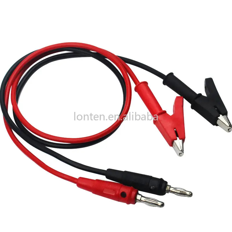 Custom 4mm Banana Plug To Shrouded Alligator 15A Plug To Alligator Clip Cable Leads 1M Soft Silicone Wire for Testing Probe Manufacturer