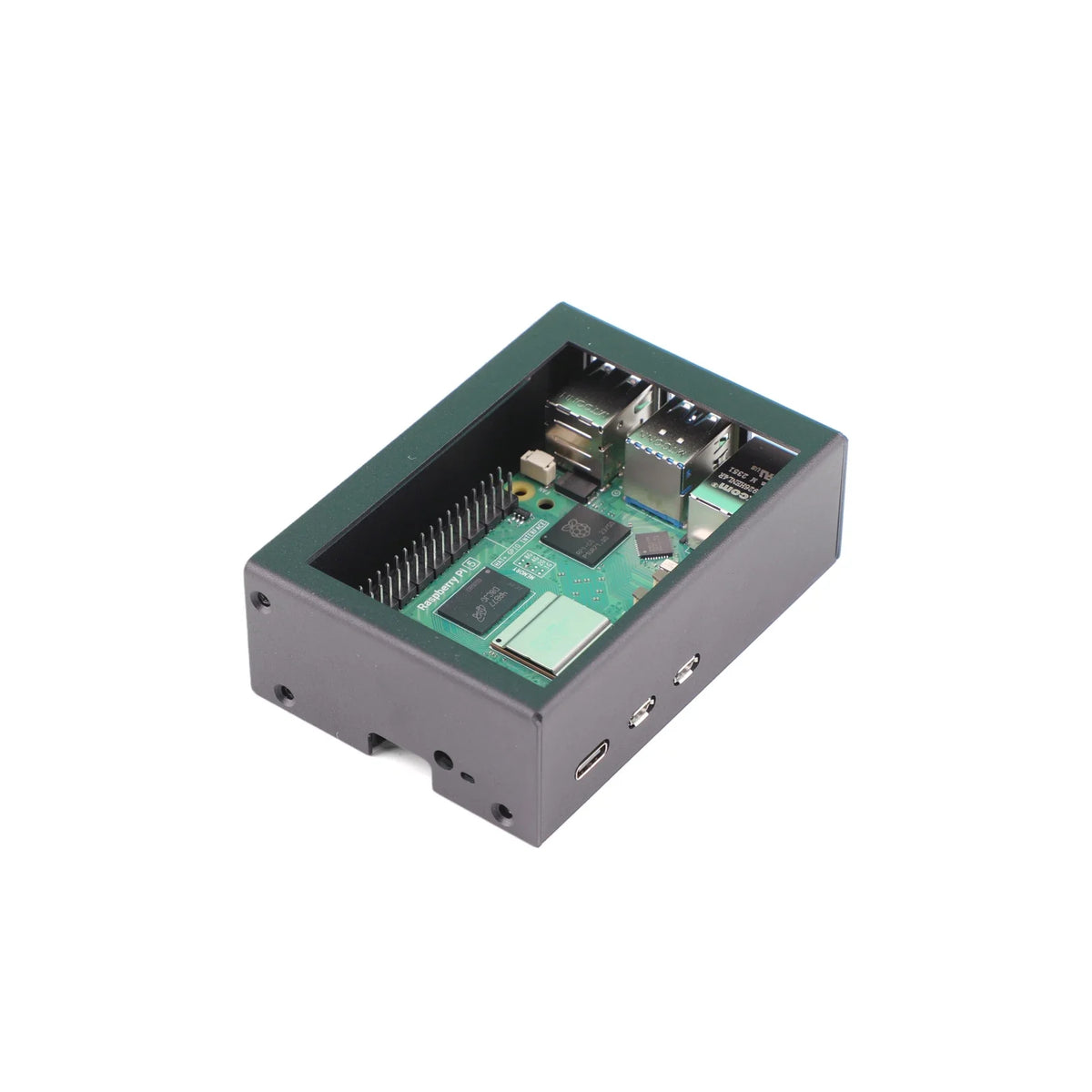 Metal Protective Case Cover Box Shell Enclosure Compatible With 3.5in Screen + Raspberry Pi Active Cooler Fan For Raspberry Pi 5