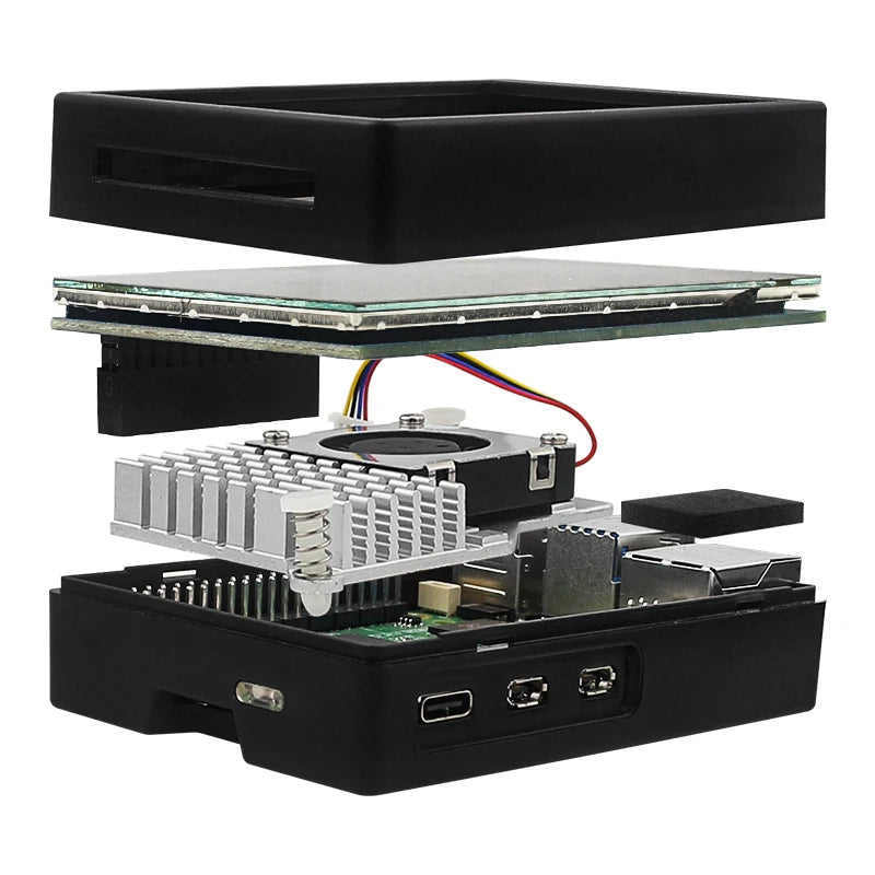 Custom Raspberry Pi 5 ABS Case Protective Shell Plastic Case for Raspberry Pi 5 Optional Black Sliver Colors