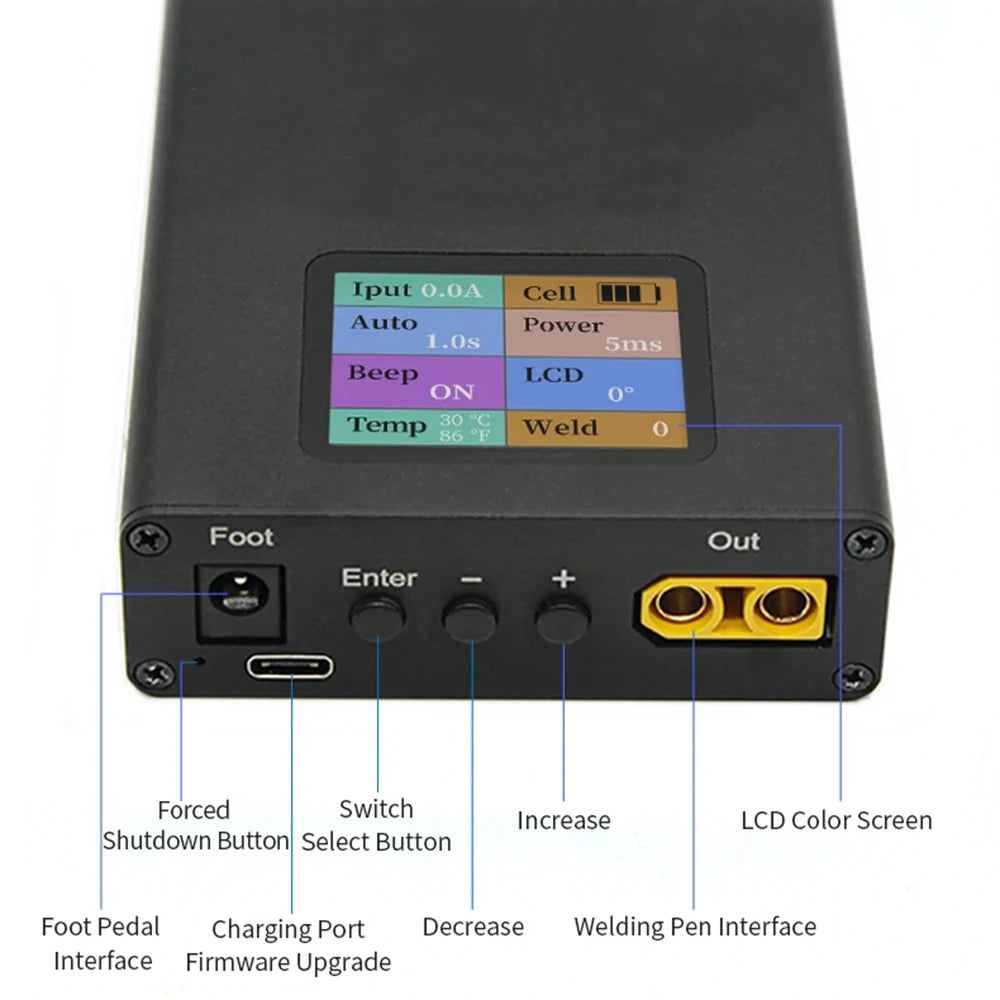 Custom SQ-SW2 Mini Portable Rechargeable Spot Welding Machine 1.8Inch LCD Spot Welding Machine Color Screen Display DIY Battery Pack Manufacturer