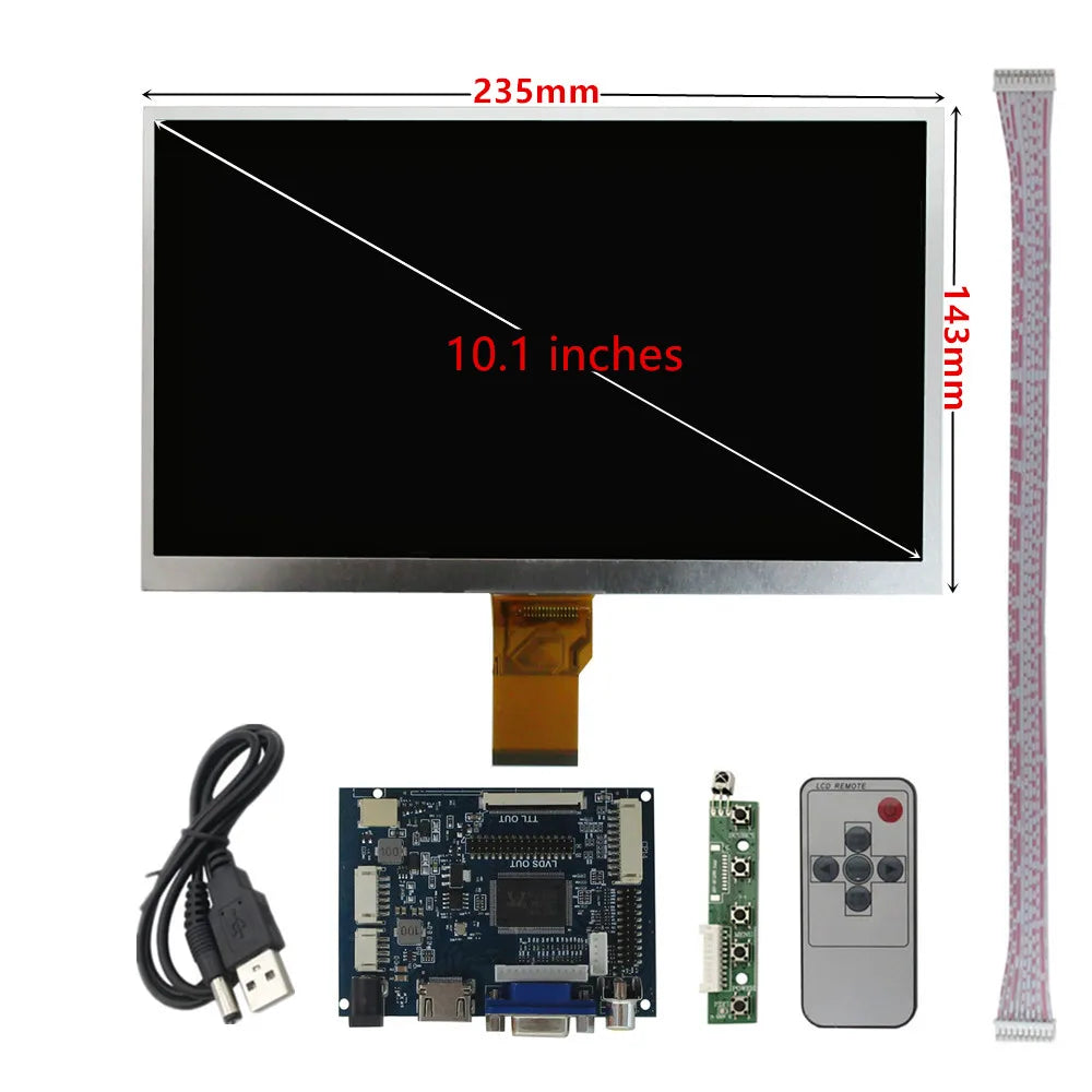 Custom 10.1 Inch 1024*600 LCD Display Screen Monitor Remote Driver Control Board 2AV HD-Compatible VGA For Raspberry Pi Manufacturer