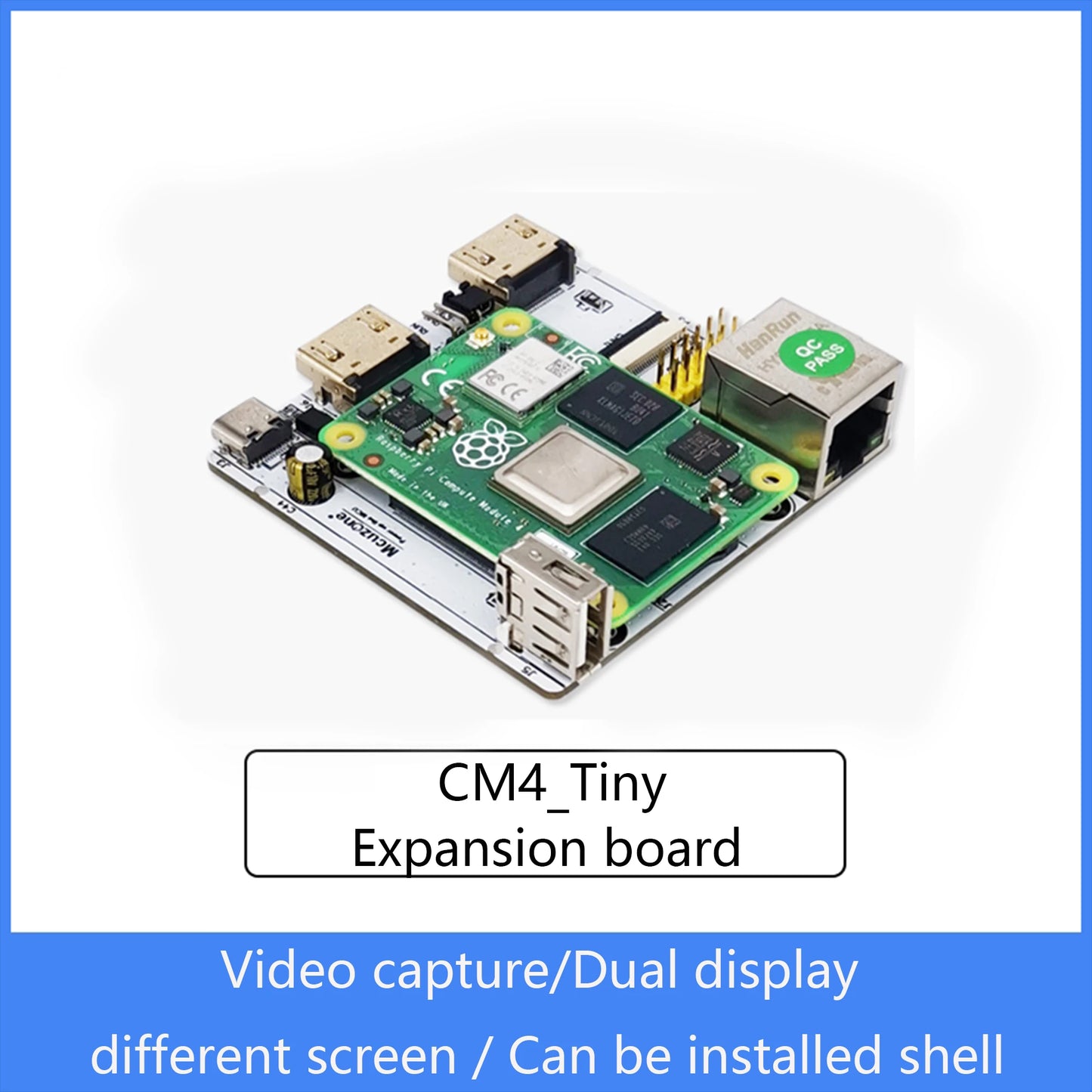 Custom RPi CM4_Tiny Expansion board, Dual HD,Giga Ethernet,camera,USB,Raspberry Pi Compute Module 4 TV KODI Player KALI Ubuntu Manufacturer