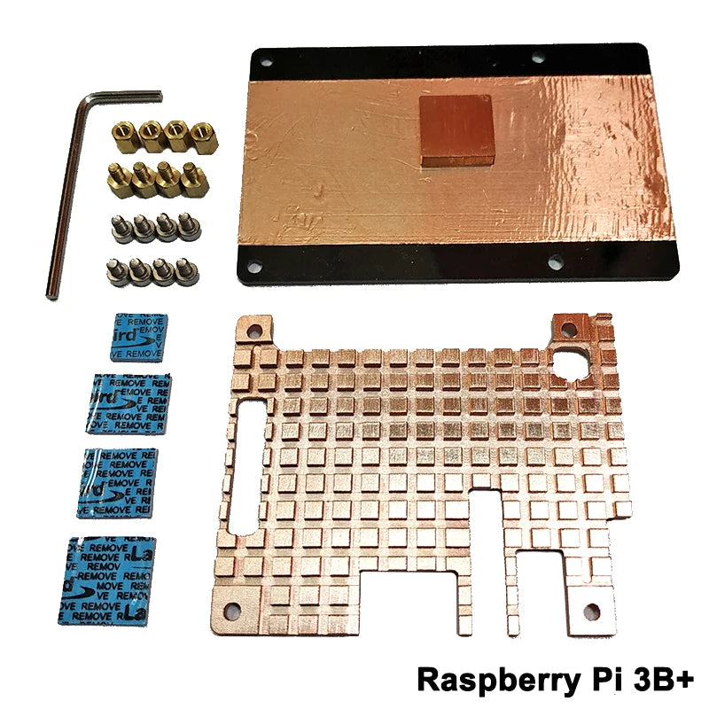 Custom Raspberry Pi 3 Mode Copper Heatsink  Protective Case Passive Cooling Protective Shell Metal Enclosure for Raspberry Pi 3/3B+ Mod Manufacturer