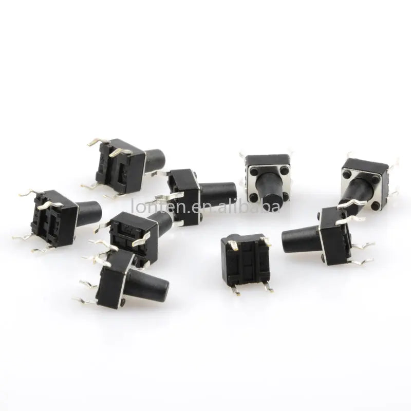Custom 50PCS 6x6mm Panel PCB 6X6X5/4.3/6/7/8/9/10/12MM Tact Switch Push Button Switch 12V 4PIN DIP Micro Switch For TV/Toys/home Manufacturer